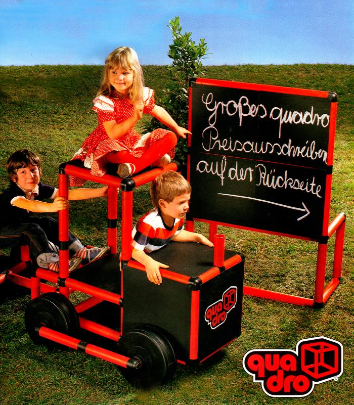 Children playing on an old QUADRO vehicle
