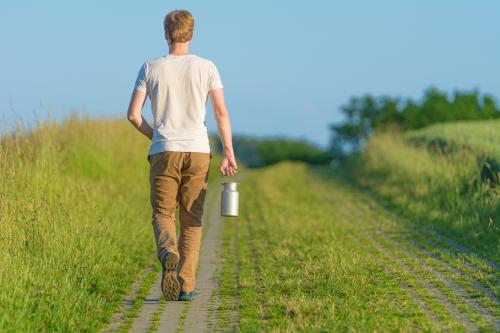 Boy with a milk jug