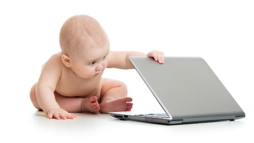 Baby with laptop