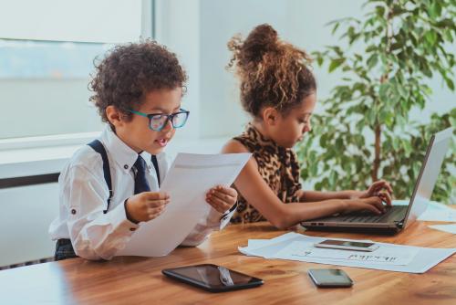 Children playing work